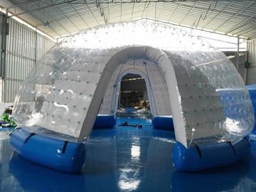 شبه شفاف قابل للنفخ فقاعة خيمة / قابل للنفخ فناء خيمة أبيض pvc مشمّع وقاية