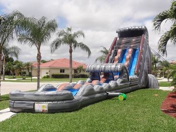 ملاهي ترفيهية 30 FT 2 Lane Inflatable Water Slides Custom PVC Waterproof