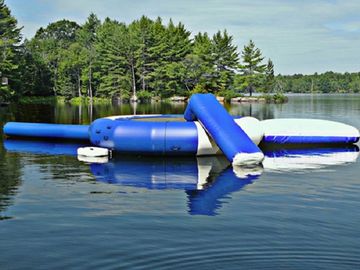 أزرق خارجيّ قابل للنفخ ماء Trampoline، صنع وفقا لطلب الزّبون قابل للنفخ ماء لعبة لبحيرة