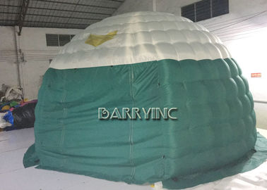 أخضر أبيض هواء قبة يعلن قابل للنفخ خيمة pvc قماش لحزب / حدث
