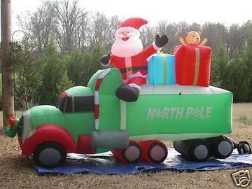 عملاق نفخ اعلان هدايا عيد الميلاد الحلي سانتا كلوز مع سيارة