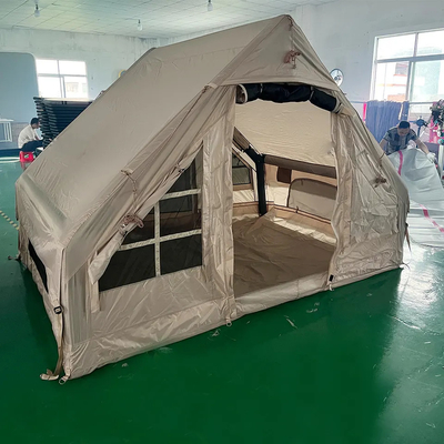 افتتاح سريع خيمة تخييم قابلة للنفخ منزل قطب هواء قطني 4 أشخاص خيمة سفر متحركة