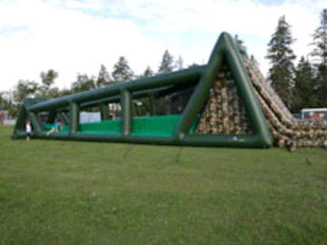 ارتفاع 80ft أخضر قابل للنفخ رياضة لعبة Long Giant قابل للنفخ Zip خط لبالغ