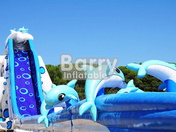 أزرق عملاق دلفين عملاق قابل للنفخ ماء منزلق بالغ حجم ضخم قابل للنفخ منزلق