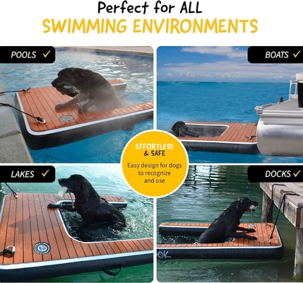 شعار مخصص رصيف عائم قابل للنفخ DWF PVC قماش غطس الماء رصيف كلب قابل للنفخ للسباحة