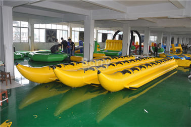الأصفر نفخ قارب الموز PVC لعب المياه القماش المشمع لحديقة مائية
