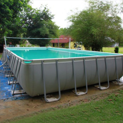 حجم الأسرة المحمولة PVC الإطار المعدني حمام سباحة فوق الأرض
