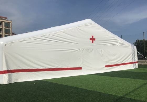 خيمة طوارئ كبيرة قابلة للنفخ محكمة الغلق ، استخدام مستشفى الصليب الأحمر