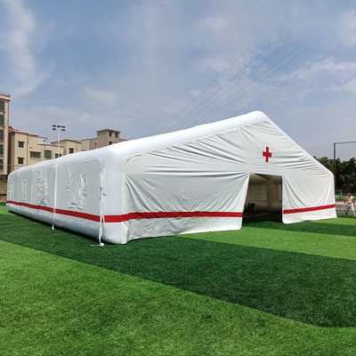خيمة طوارئ كبيرة قابلة للنفخ محكمة الغلق ، استخدام مستشفى الصليب الأحمر