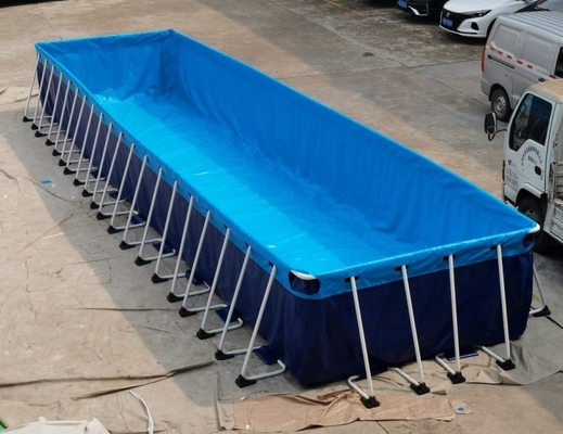 حمام سباحة محمول SCT PVC فوق إطار معدني أرضي 12 * 3 * 1.32 م