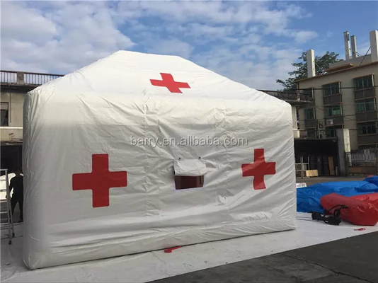 بولي كلوريد الفينيل القماش المشمع الطبية نفخ خيمة المستشفى مقاومة المياه للطوارئ