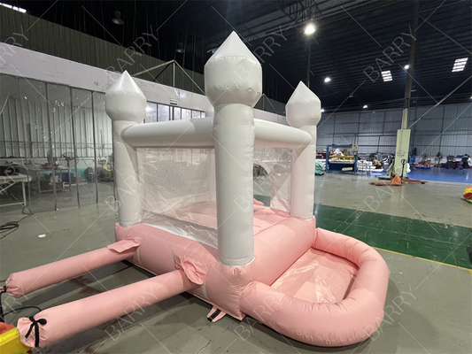3.3x3m أبيض و وردي جميل ضخم حفل زفاف حفل الزفاف المزدوج القفز قلعة المزدوج