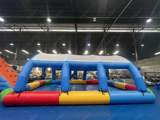 حوض سباحة قابل للنفخ للأطفال مع غطاء 10 × 8 × 3.5 قدم PVC