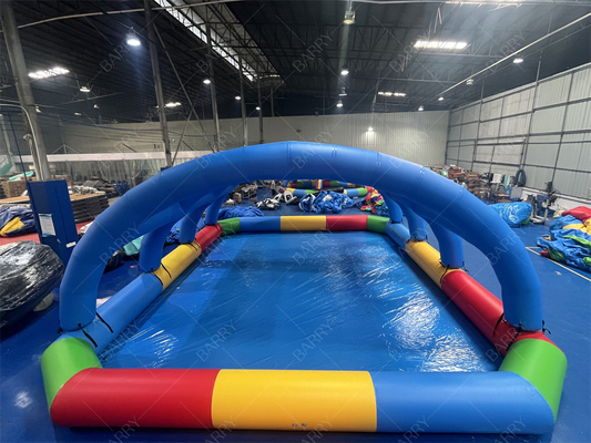 حوض سباحة قابل للنفخ للأطفال مع غطاء 10 × 8 × 3.5 قدم PVC