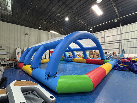 حوض سباحة قابل للنفخ للأطفال مع غطاء 10 × 8 × 3.5 قدم PVC