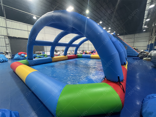 حوض سباحة قابل للنفخ للأطفال مع غطاء 10 × 8 × 3.5 قدم PVC