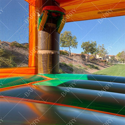 منزل نطاط على شكل ديناصور للأطفال مع منزلق قلاع نطاطة قابلة للنفخ ديناصور منزلق مع منفاخ