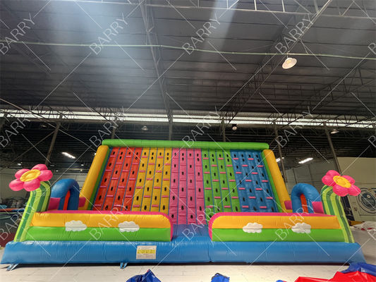 تأجير حفلات في الهواء الطلق ألعاب قابلة للنفخ عملاقة أطفال جدار تسلق قابل للنفخ على شكل زهرة للبيع