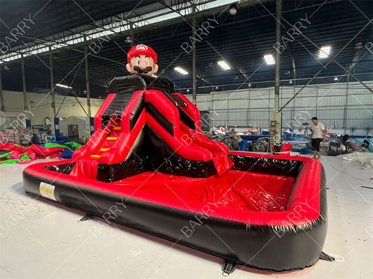 Commercial Super Mario Bros Theme Inflatable Water Slide With Pool For Sale Or Party Rental On Sale