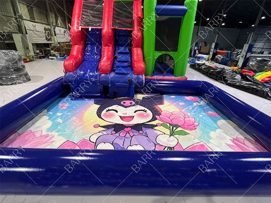 Commercial Melody Kuromi Cartoon Inflatable Water Slide With Pool For Party