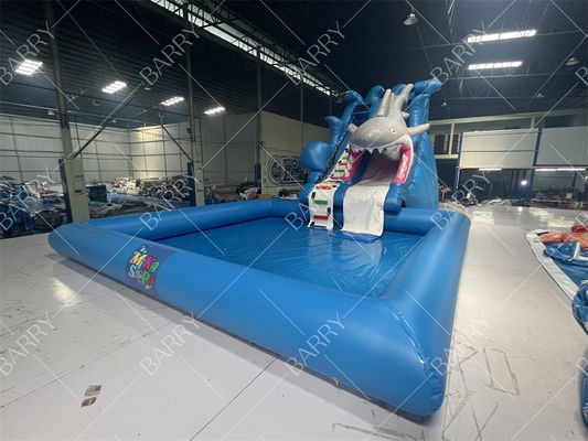 Commercial PVC New Design Inflatable Slide Swimming Pool Shark PVC Water Slide For Party