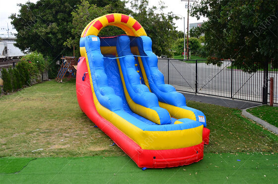 المنزلق المائي التجاري ذو الـ 15 قدماً ذو مسارين مزدوج مع بركة كبيرة