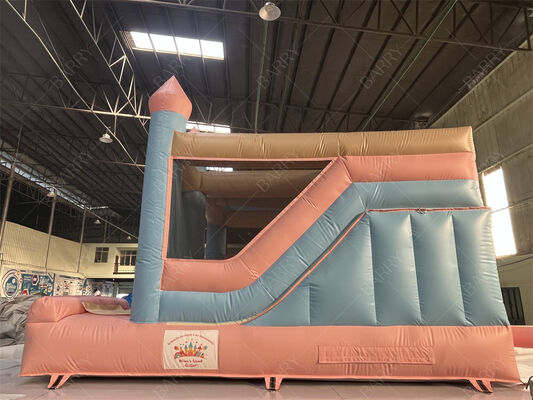 الأميرة الوردية والأزرق الباستيل القلعة المنزل القابل للنفخ مع المنحدر