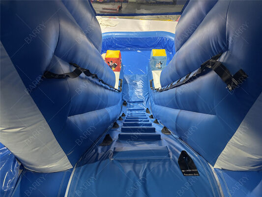 التجارية الموجة الزرقاء للأطفال الفناء الخلفي المزلق المضغوط مع حمام سباحة لاستخدام المنزل