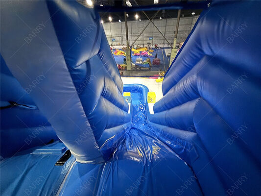 التجارية الموجة الزرقاء للأطفال الفناء الخلفي المزلق المضغوط مع حمام سباحة لاستخدام المنزل