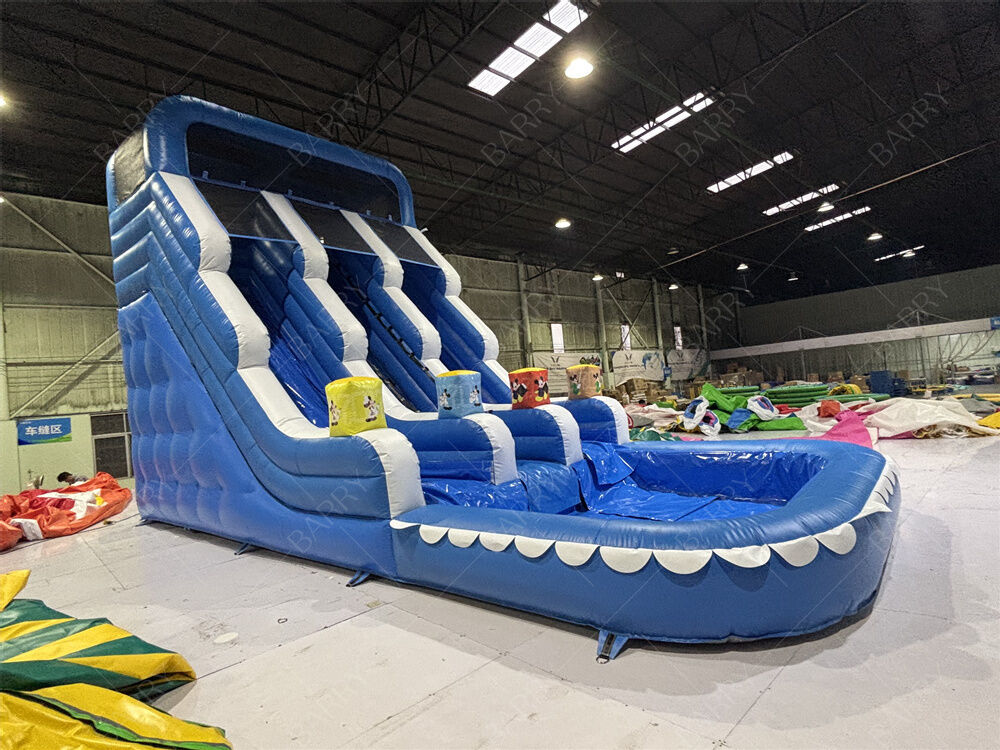 التجارية الموجة الزرقاء للأطفال الفناء الخلفي المزلق المضغوط مع حمام سباحة لاستخدام المنزل