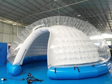 شبه شفاف قابل للنفخ فقاعة خيمة / قابل للنفخ فناء خيمة أبيض pvc مشمّع وقاية