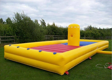 الأصفر 35x12ft نفخ ألعاب تفاعلية مخصصة المزيل تشغيل بنجي تشغيل
