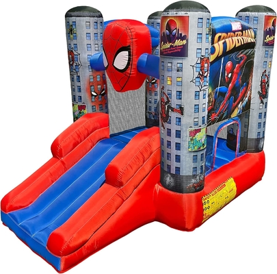 0.55mm PVC في الهواء الطلق الحارس Marvel Spider Man Kids Bounce House with Slide