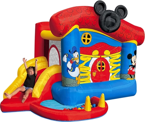 0.55mm PVC نفخ الحارس ديزني ميكي ماوس Funhouse في الهواء الطلق ترتد البيت مع الشريحة
