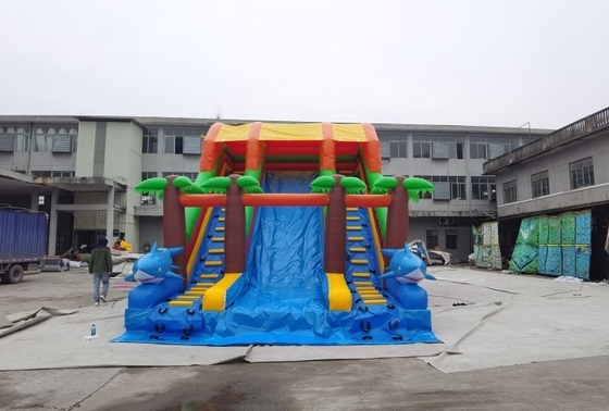 0.55mm PVC تجاري قابل للنفخ شجرة نخيل ماء منزلق EN14960 قياسي