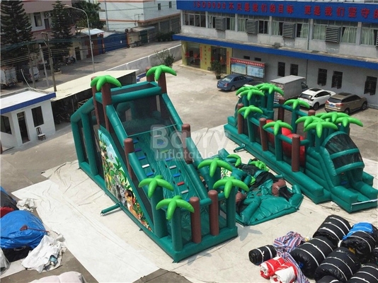 0.55mm PVC Jungle نفخ عقبة بالطبع مع الكرة حجم مخصص