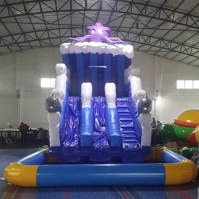 الفناء الخلفي سكني 18ft مزدوج نفخ المياه الشرائح الطباعة الرقمية