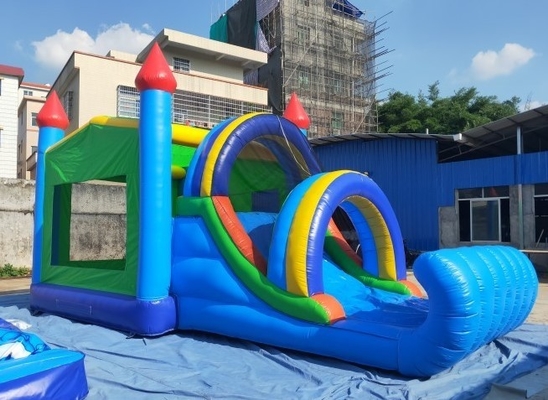 0.55mm PVC نفخ نطاط القلعة كومبو مع الشريحة 8mLX4mWX4mH