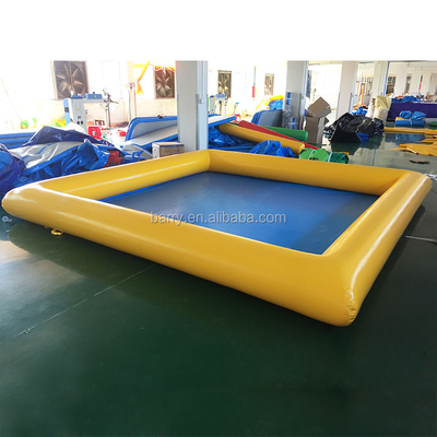 0.9mm PVC القماش المشمع بركة المياه المحمولة 4 * 4m الأصفر والأزرق