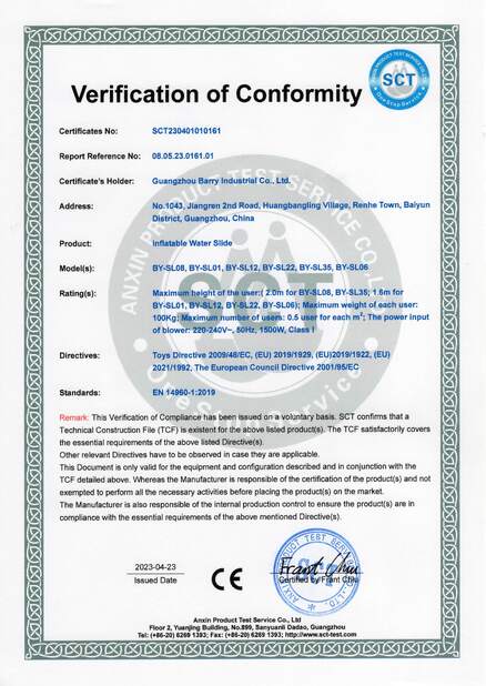 الصين Guangzhou Barry Industrial Co., Ltd الشهادات