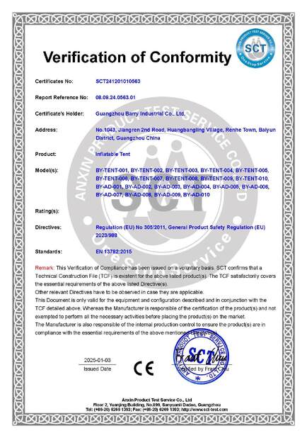 الصين Guangzhou Barry Industrial Co., Ltd الشهادات