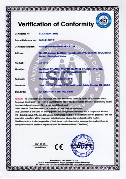 الصين Guangzhou Barry Industrial Co., Ltd الشهادات